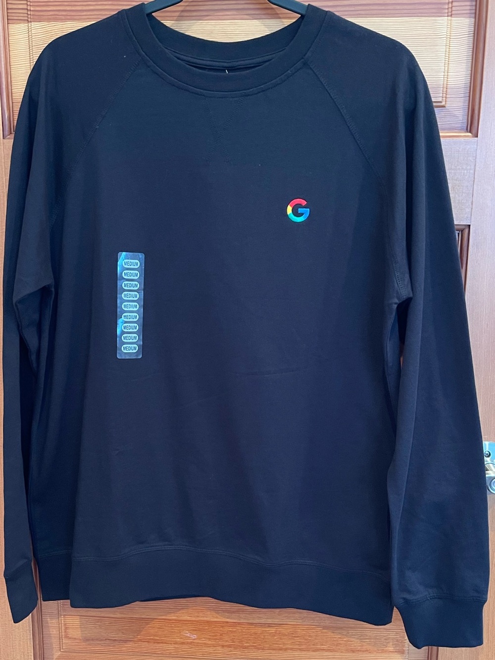 Google Men's Black Crewneck Long Sleeve Thick T-Shirt - NWT - 1 small & 1 medium
